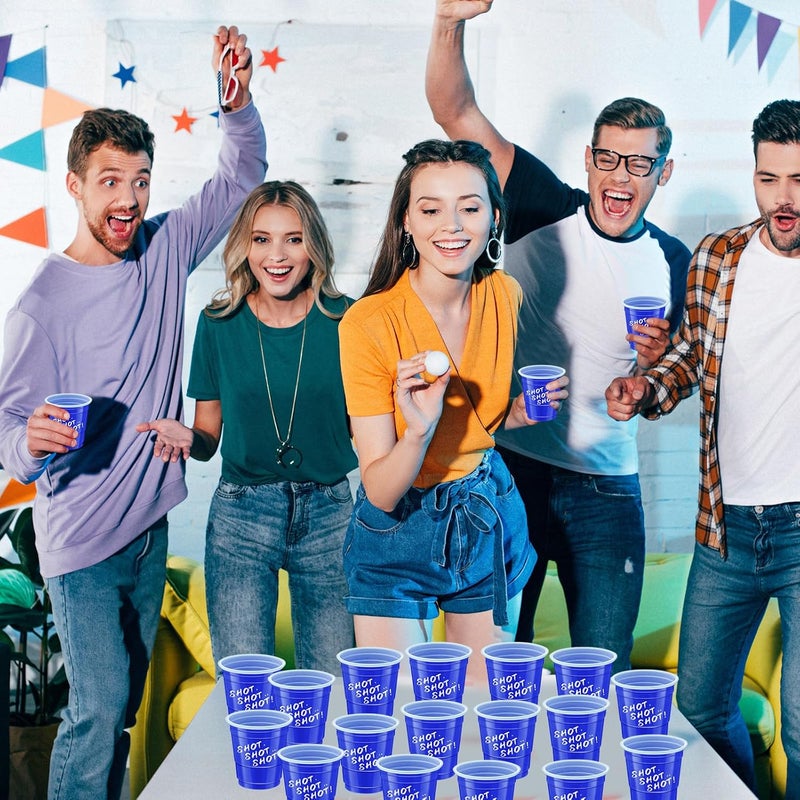 cssopenss 120 pcs Blue Plastic Shot Glasses 2 oz blue shot cups Gender Reveal shot glasses disposable for drinking Tastings served Snacks Jello Tastings and Samples - Image 4